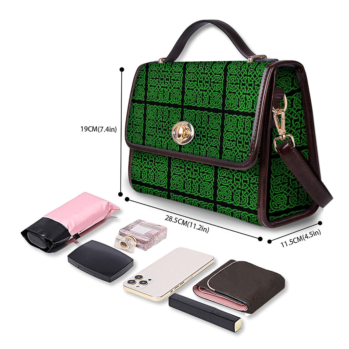 Symbol Irish Celtic Print Pattern Women's Satchel Bag - Image 4