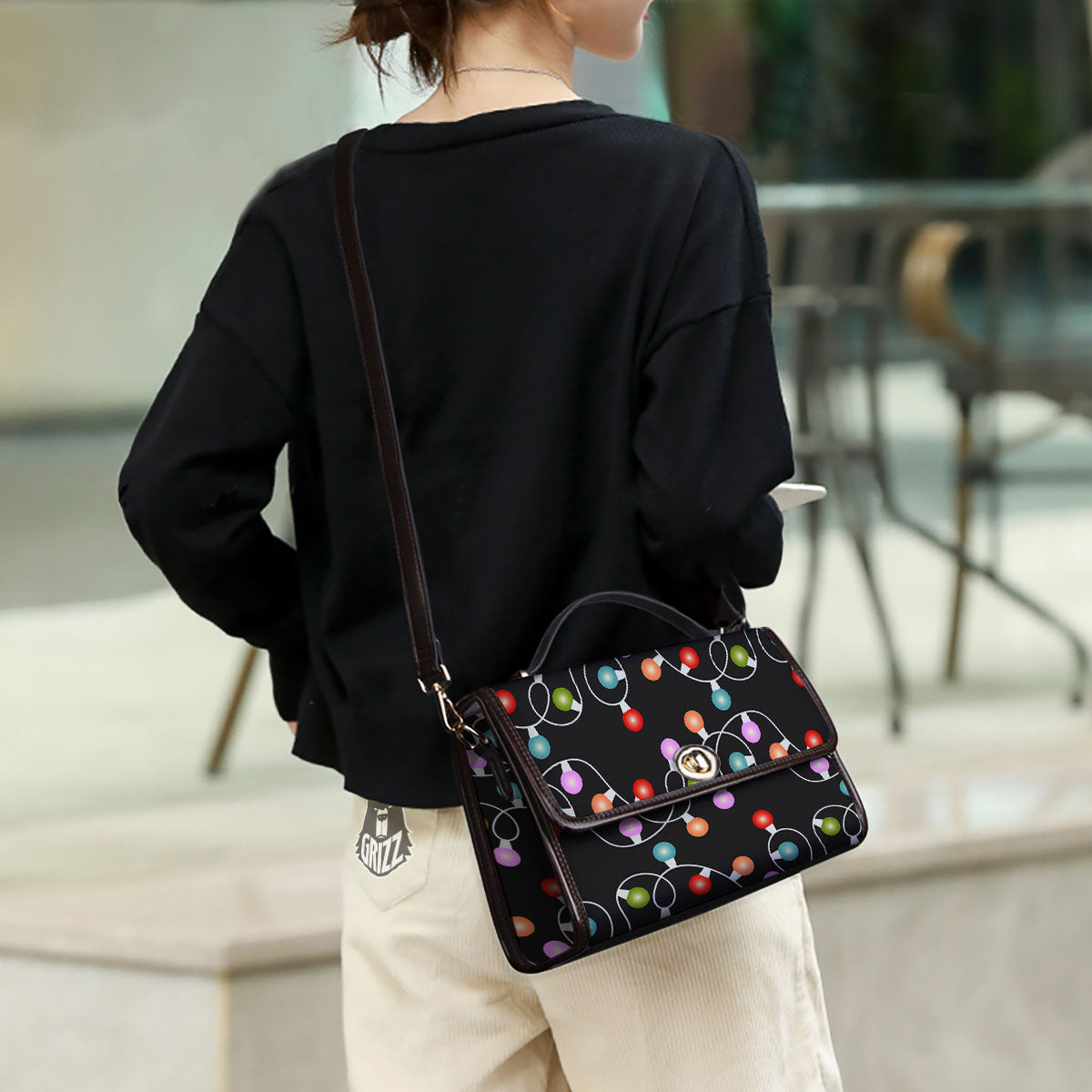 String Lights LED Christmas Print Women's Satchel Bag - Image 3