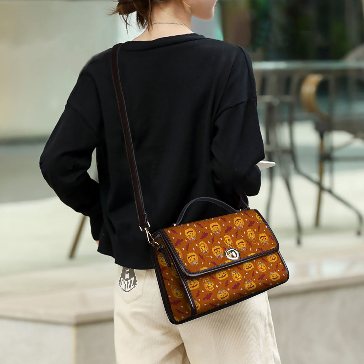 Stars Halloween Print Pattern Women's Satchel Bag - Image 3