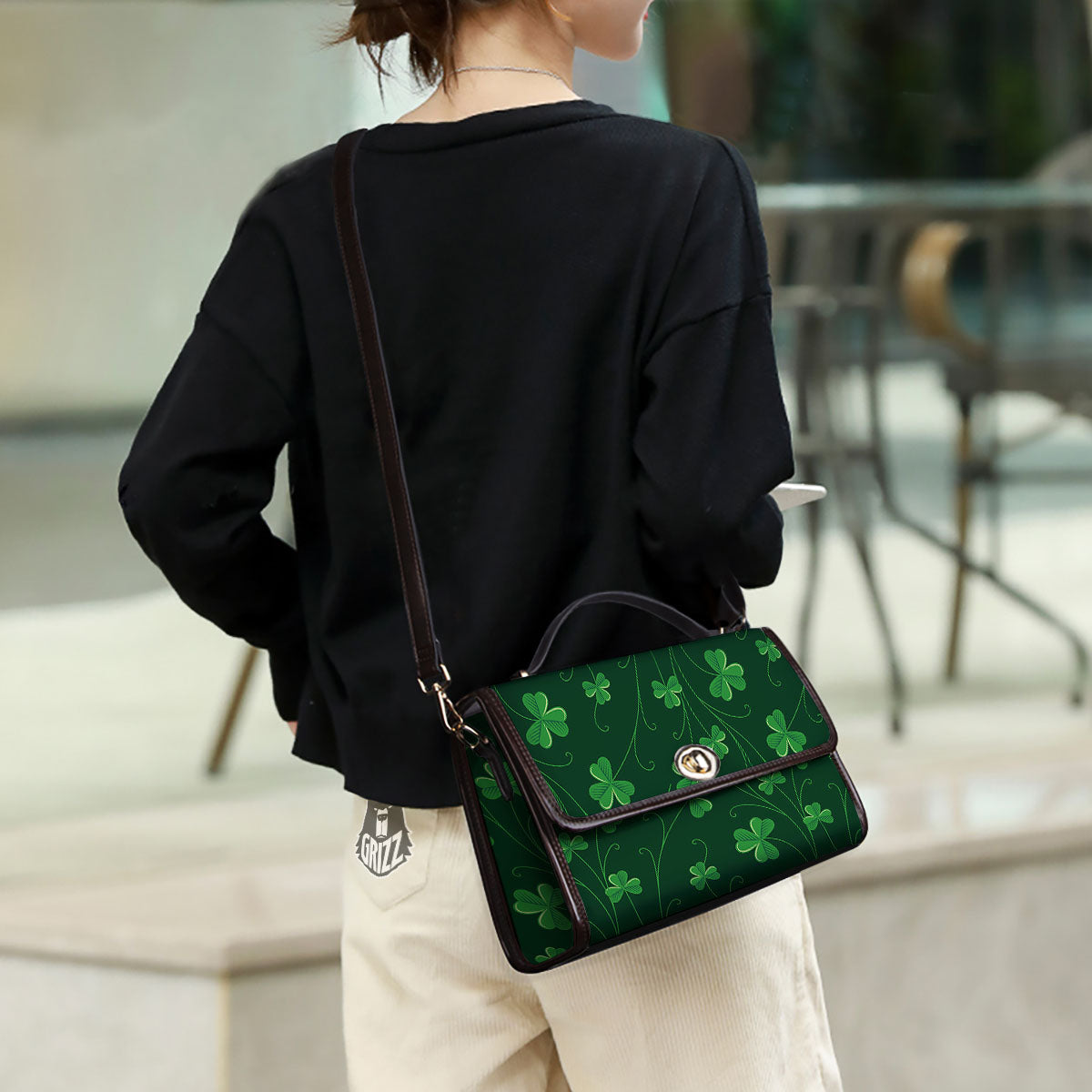 St. Patrick's Day Irish Leaf Print Women's Satchel Bag - Image 3