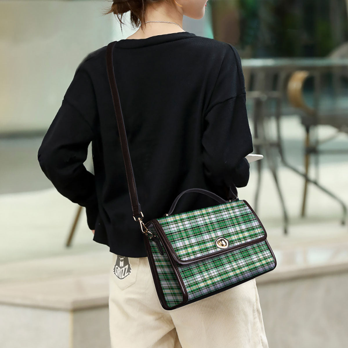 St. Patrick's Day Irish Tartan Print Women's Satchel Bag - Image 3