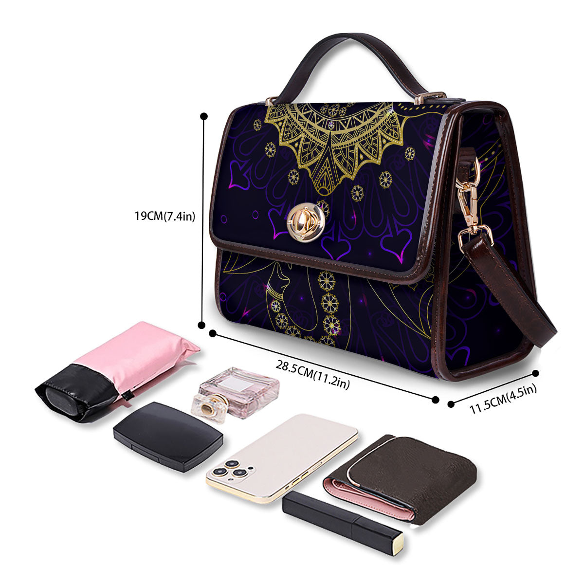 Spiritual Elephant Indian Tribal Print Women's Satchel Bag - Image 4
