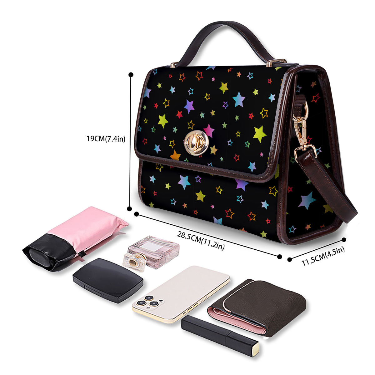 Star Lights Print Pattern Women's Satchel Bag - Image 4