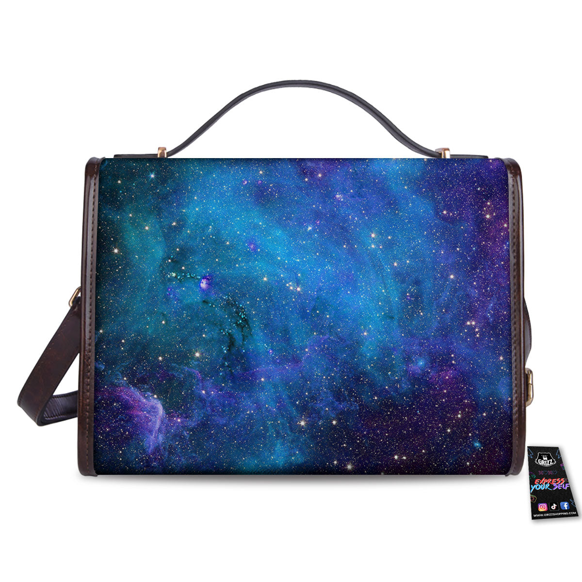 Space Nebula Print Women's Satchel Bag - Image 2