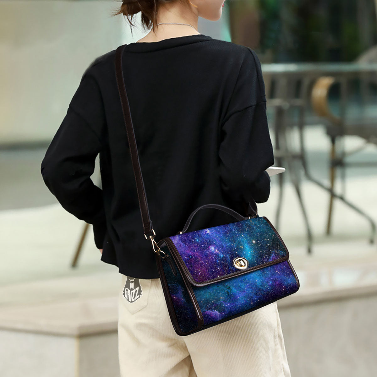 Space Nebula Print Women's Satchel Bag - Image 3