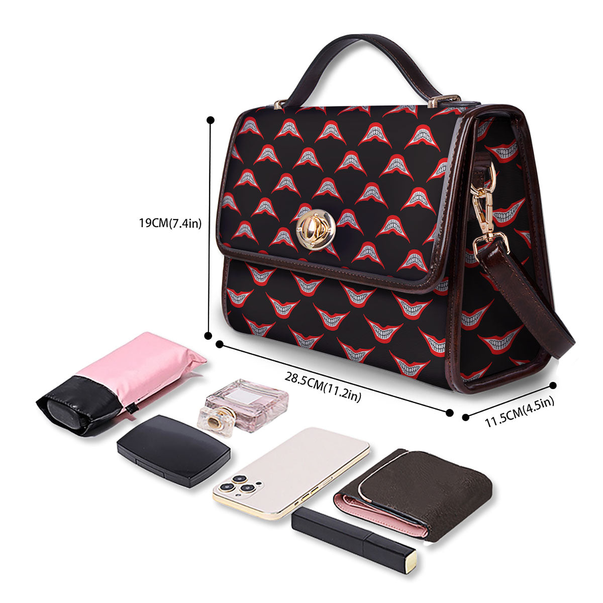 Smile Joker Print Pattern Women's Satchel Bag - Image 4