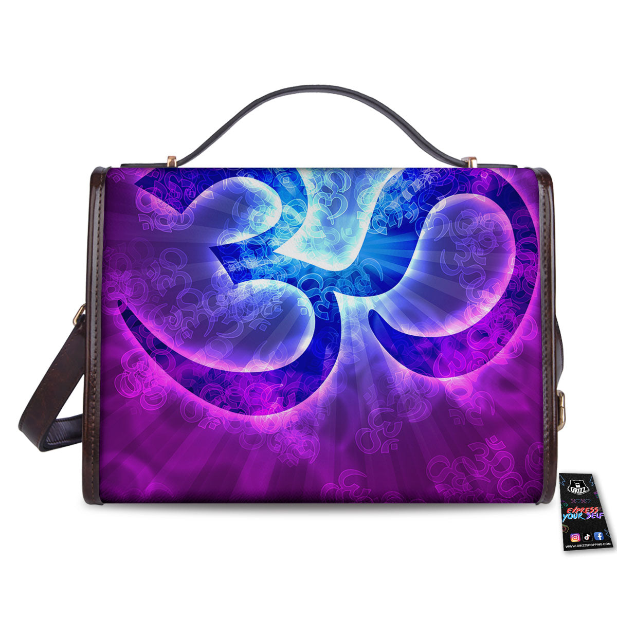Sign Om Indian Print Women's Satchel Bag - Image 2