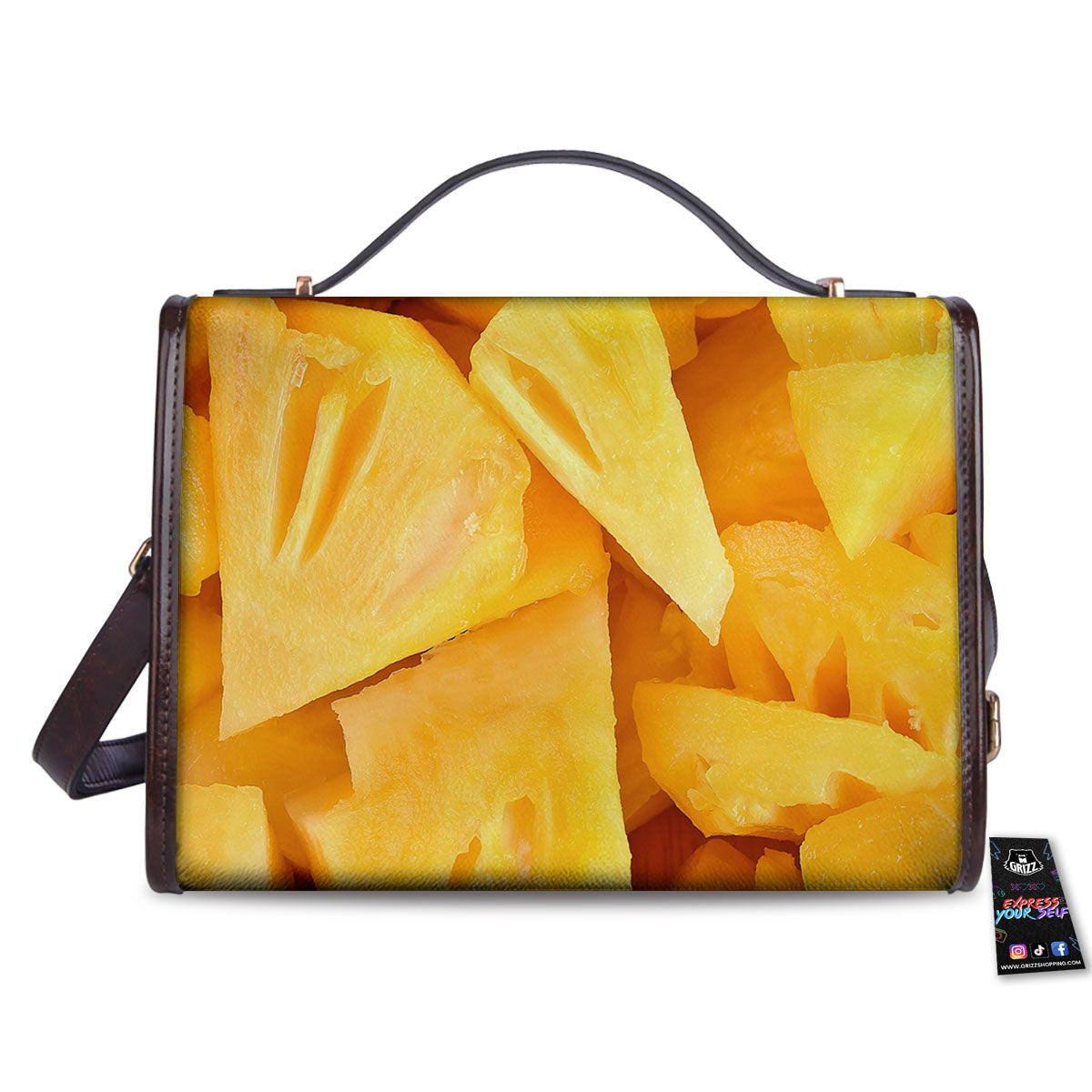 Slices Pineapple Print Women's Satchel Bag - Image 2