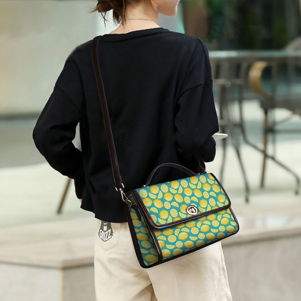 Slices Lime Print Pattern Women's Satchel Bag - Image 3