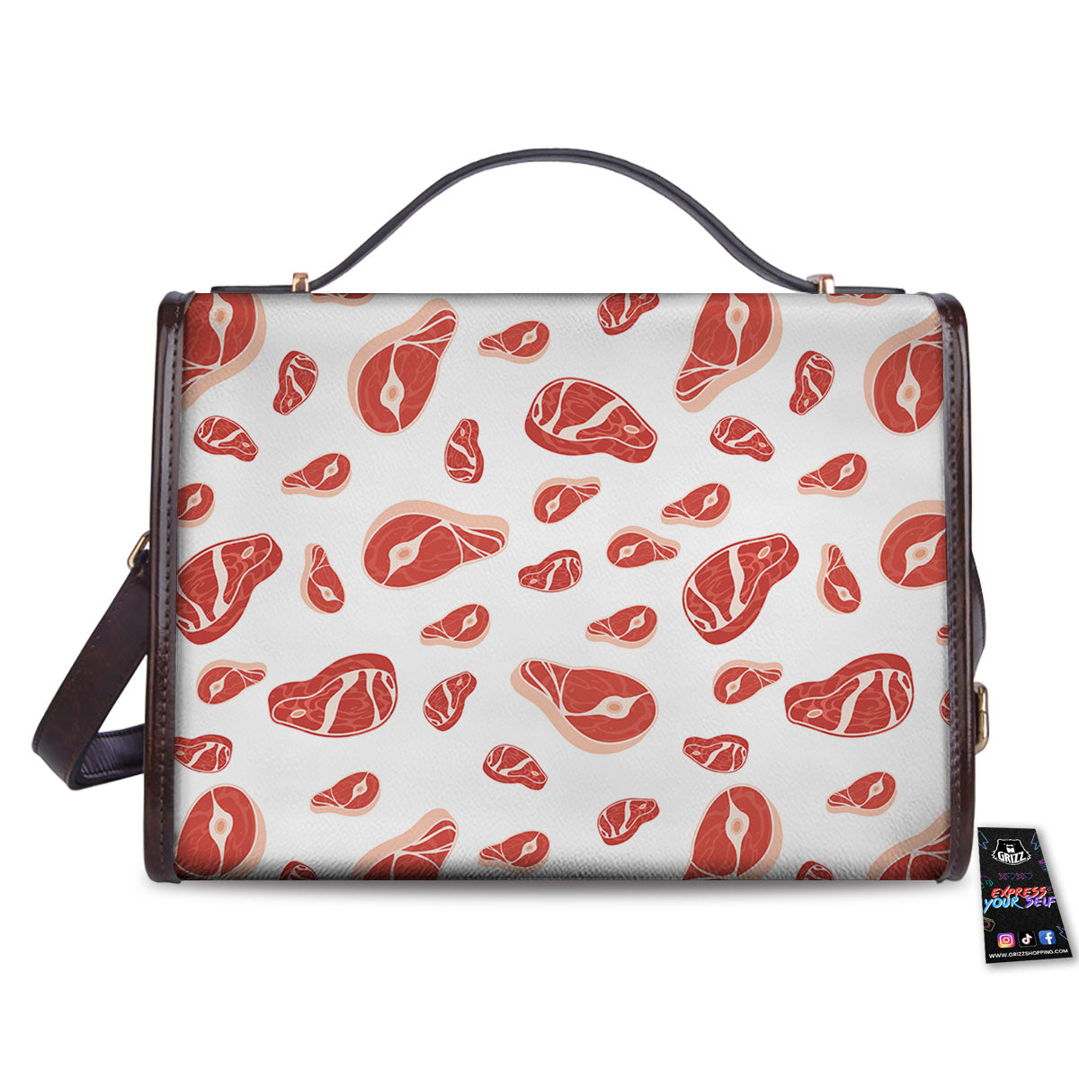 Meat Print Pattern Women's Satchel Bag - Image 2