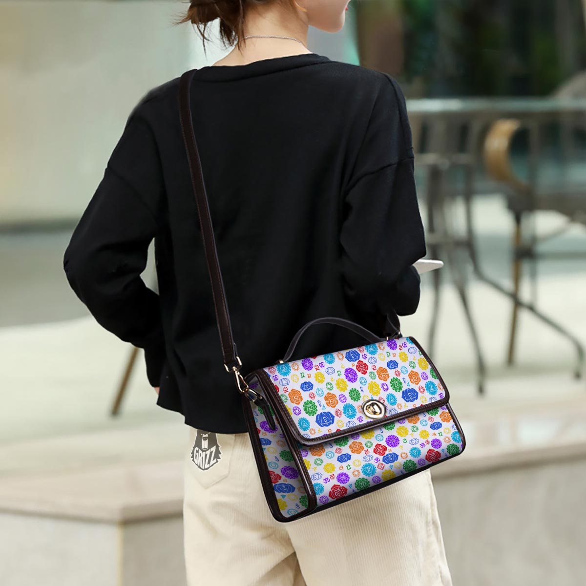 The 7 Chakras And Reiki Print Pattern Women's Satchel Bag - Image 3