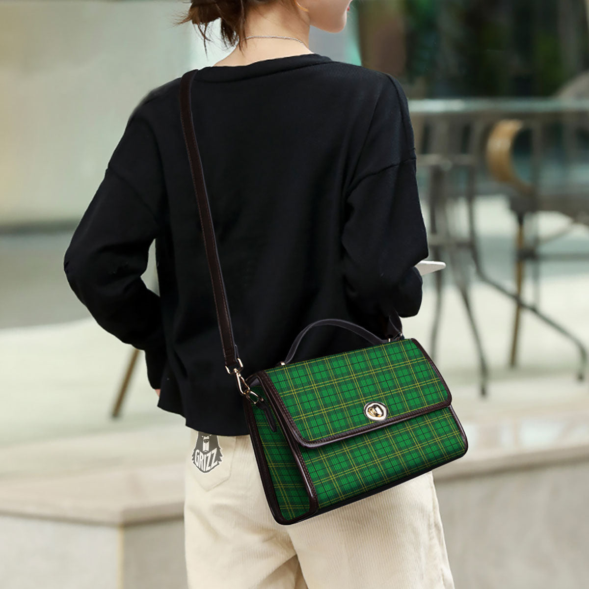Tartan Saint Patrick's Day Print Women's Satchel Bag - Image 3