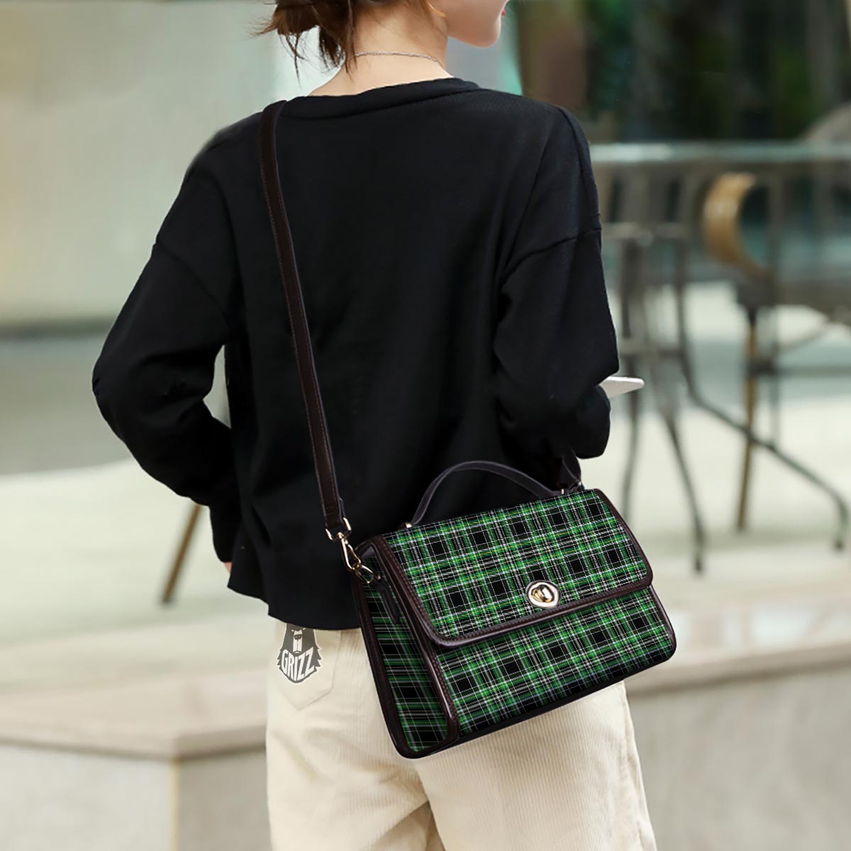 Tartan St. Patrick's Day Print Pattern Women's Satchel Bag - Image 3