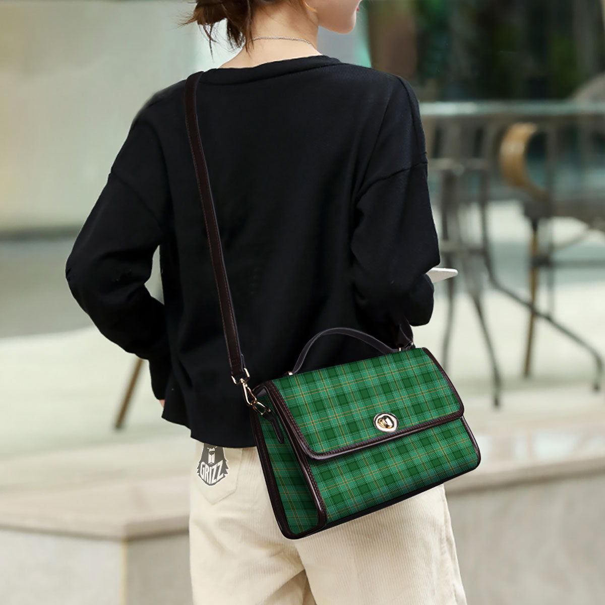 Tartan St. Patrick's Day Print Women's Satchel Bag - Image 3