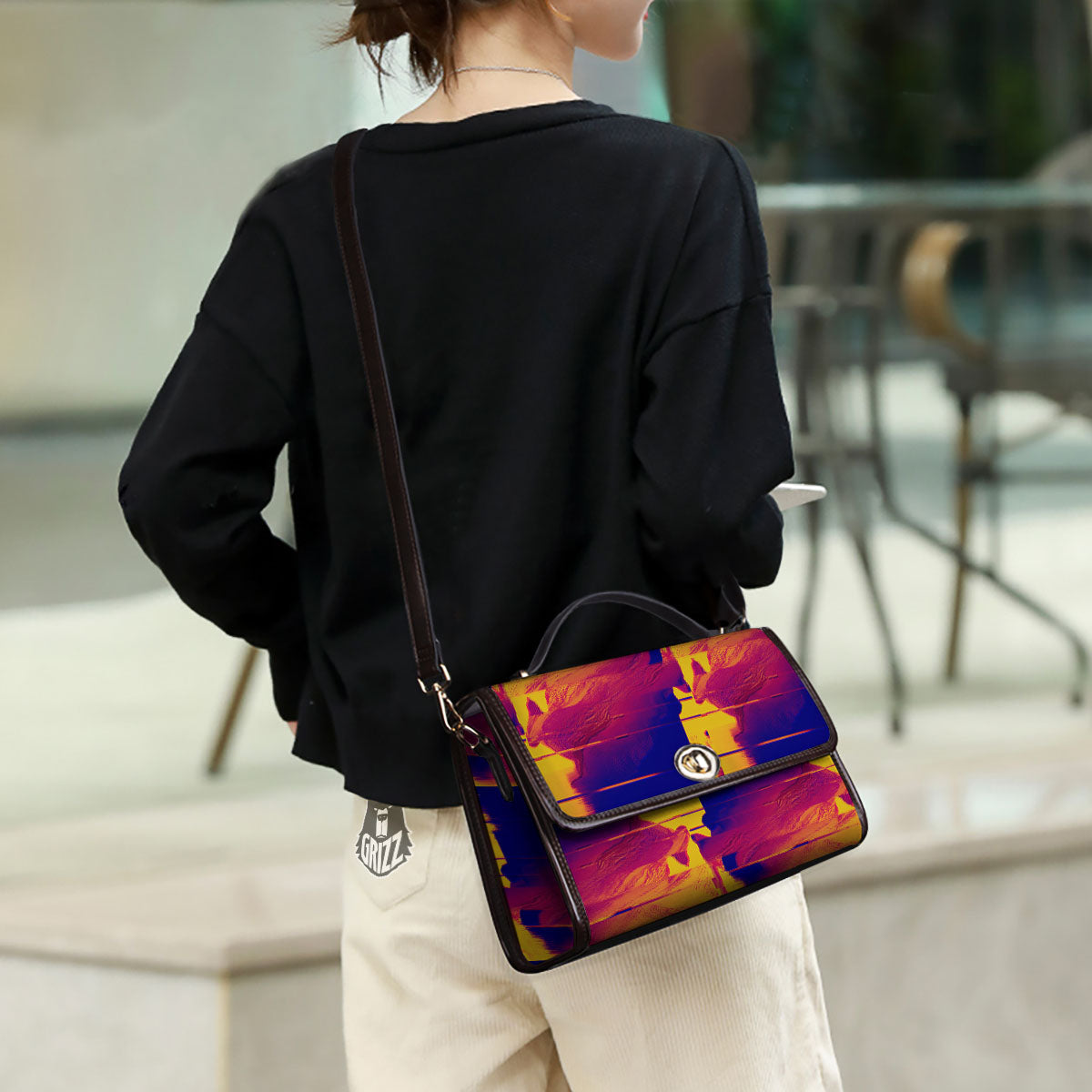 Surface Psychedelic Print Pattern Women's Satchel Bag - Image 3