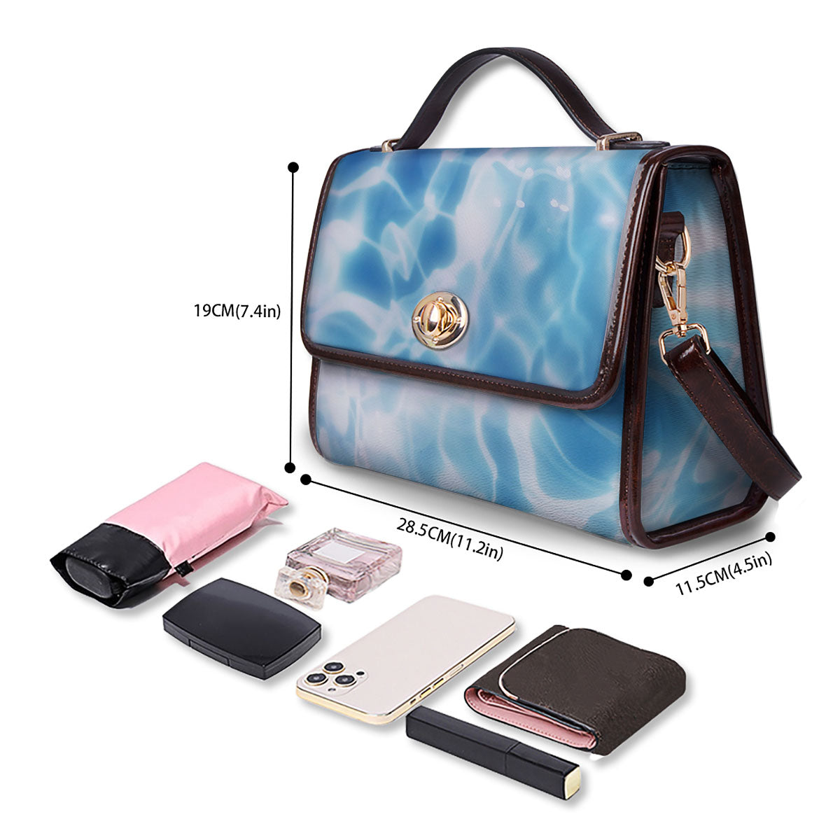Surface Pool Water Print Women's Satchel Bag - Image 4