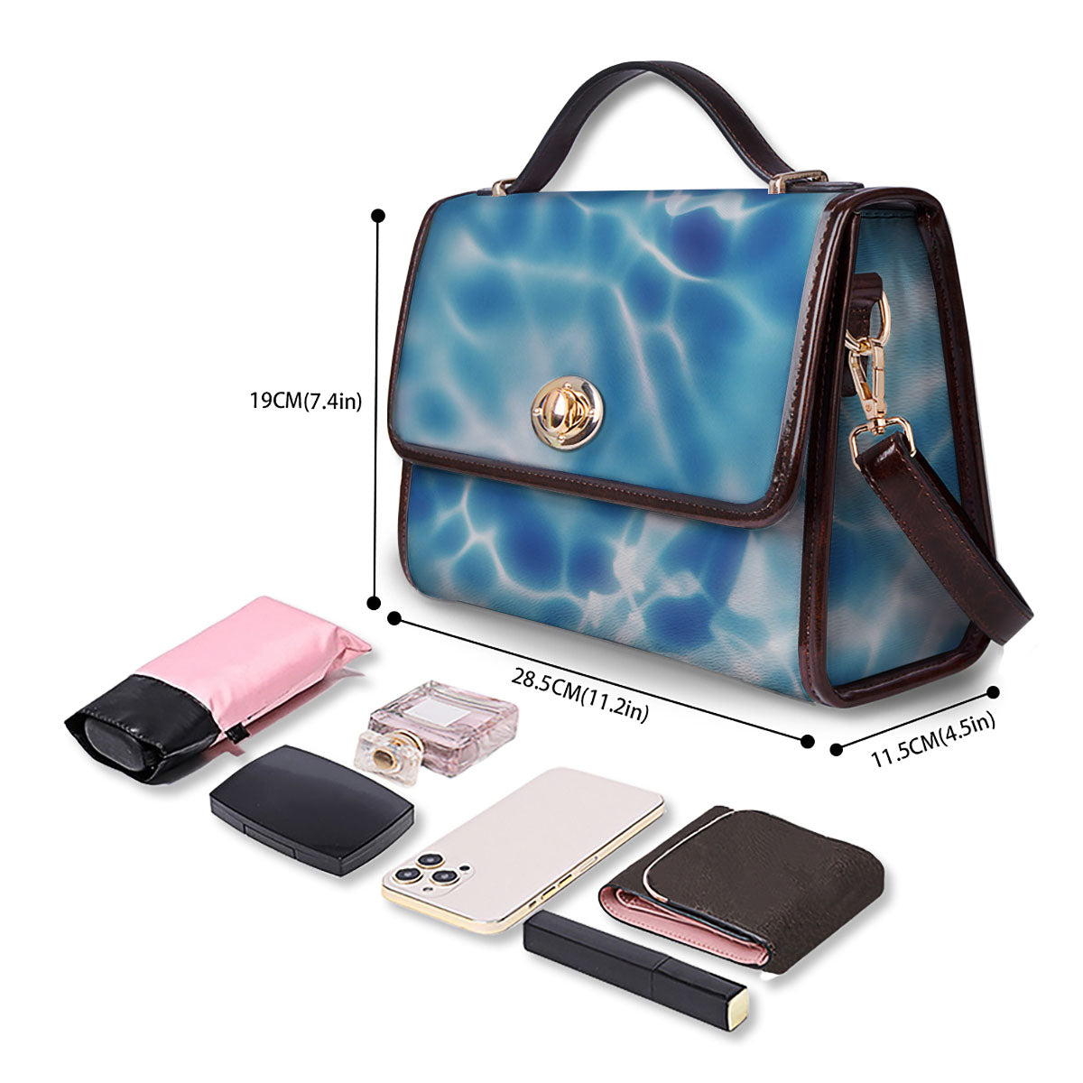 Surface Sea Water Print Women's Satchel Bag - Image 4