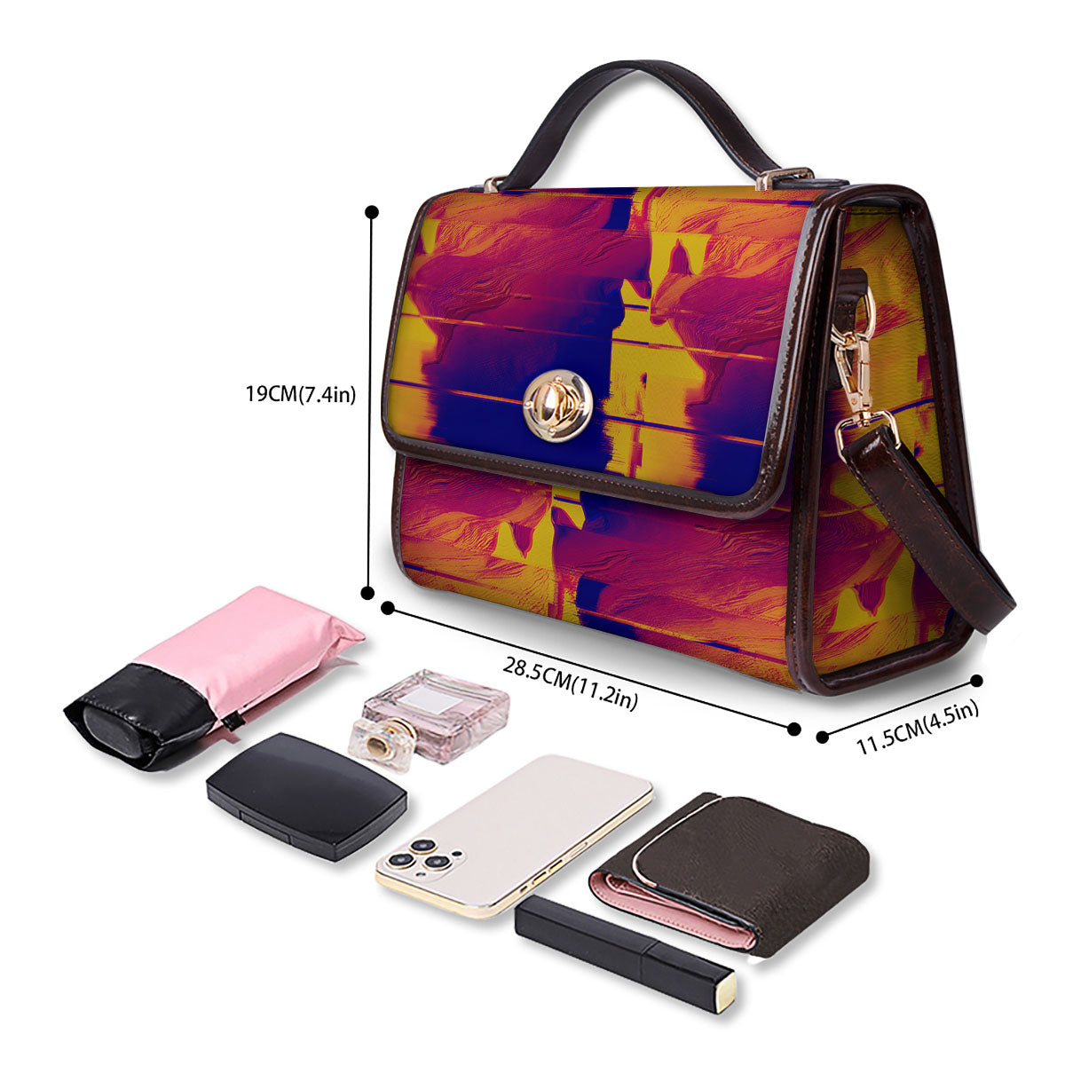 Surface Psychedelic Print Pattern Women's Satchel Bag - Image 4