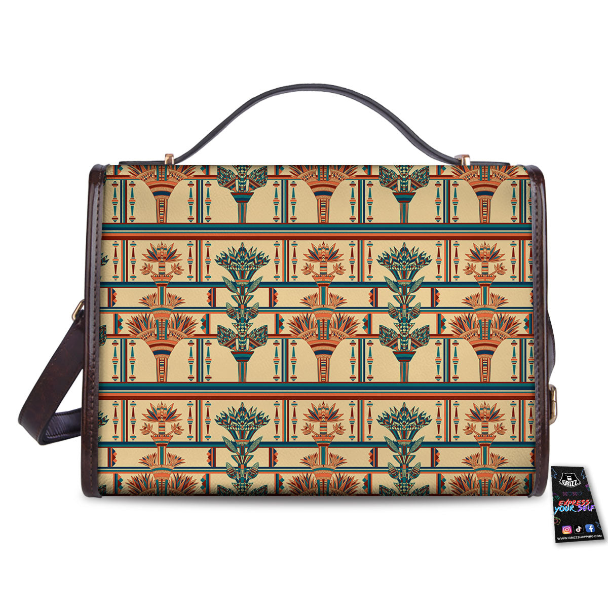 Egyptian Ornament Print Pattern Women's Satchel Bag - Image 2