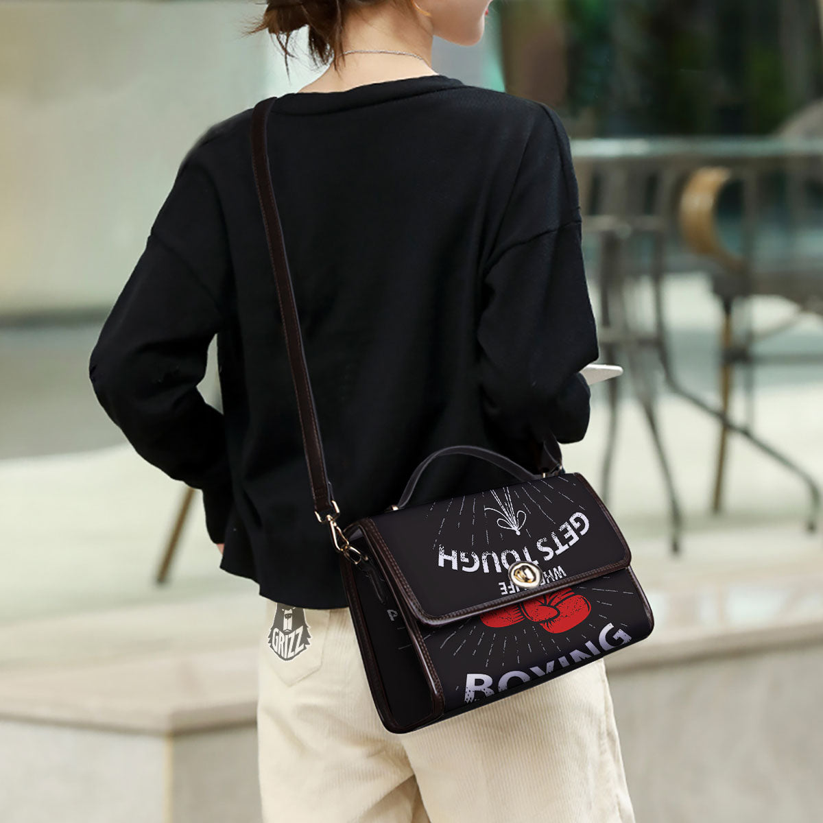 Put On Your Boxing Gloves Print Women's Satchel Bag - Image 3
