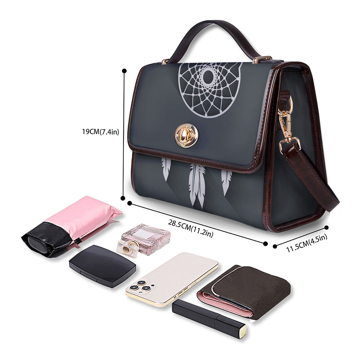 Dream Catcher Native Tribal Print Women's Satchel Bag - Image 4