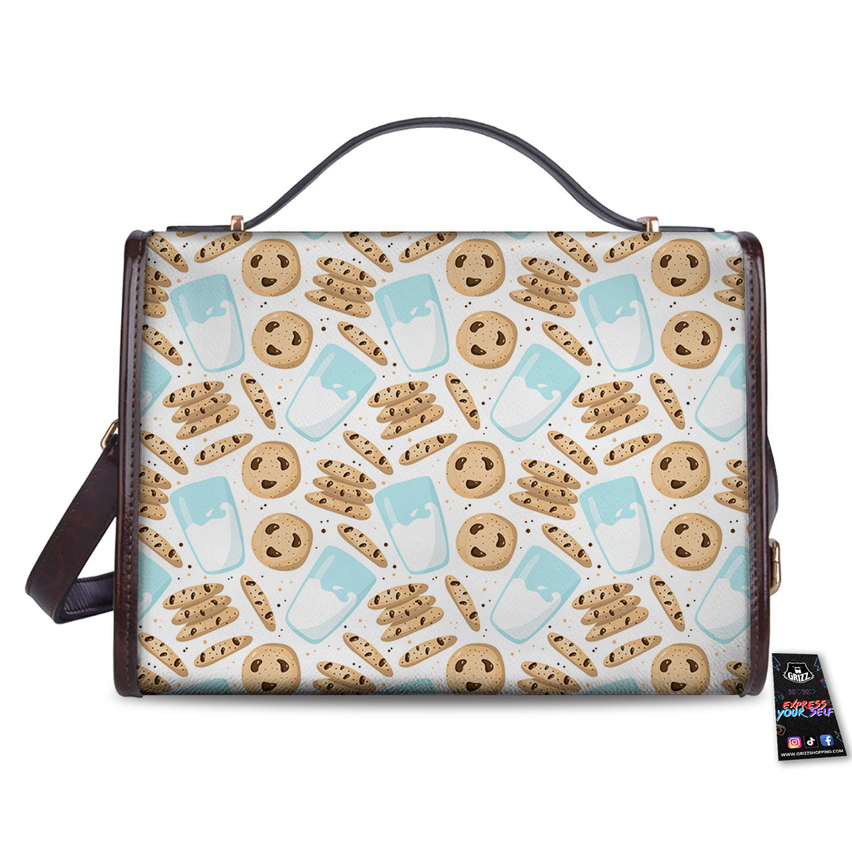 Cookies And Milk Print Pattern Women's Satchel Bag - Image 2