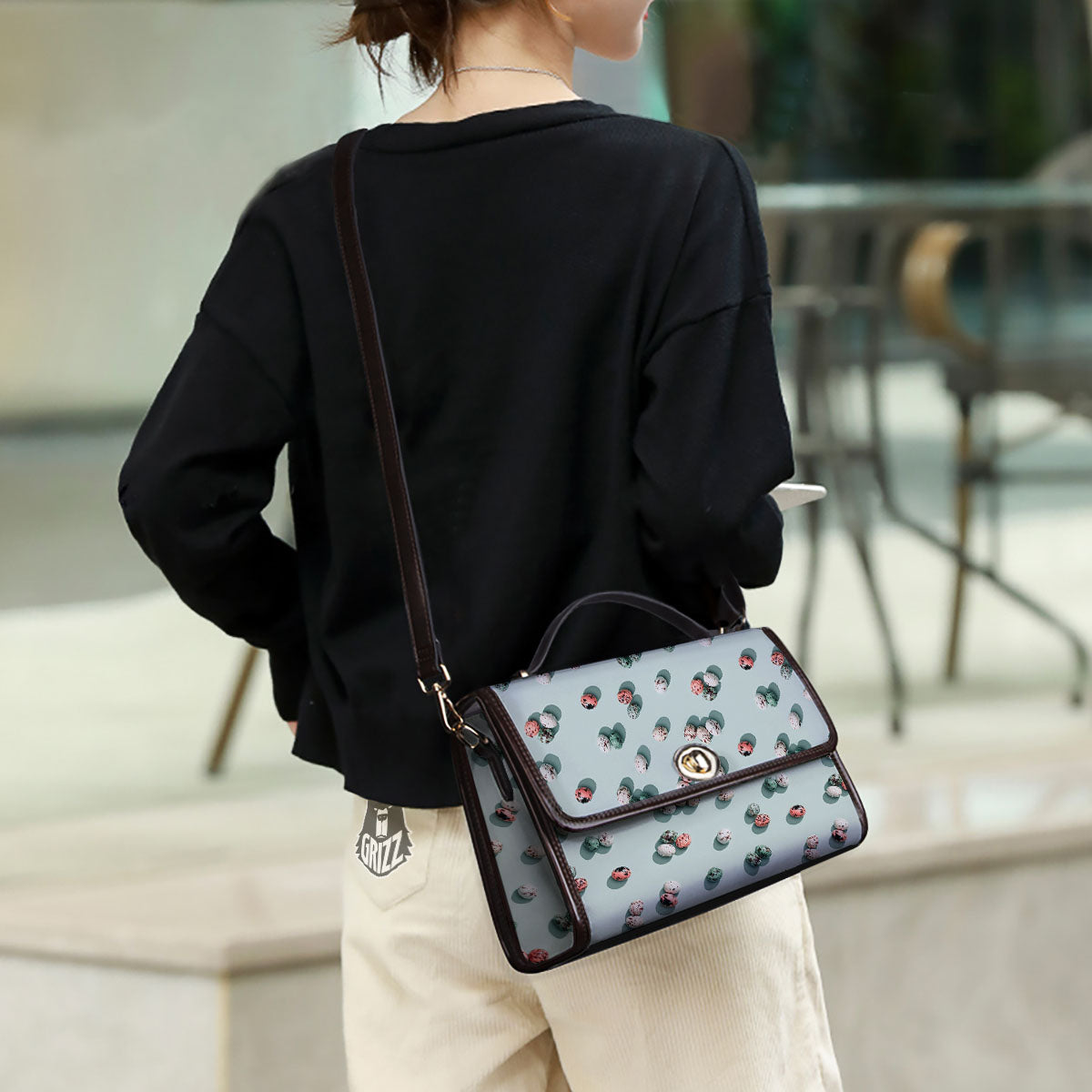 Colorful Pile Of Easter Eggs Print Pattern Women's Satchel Bag - Image 3