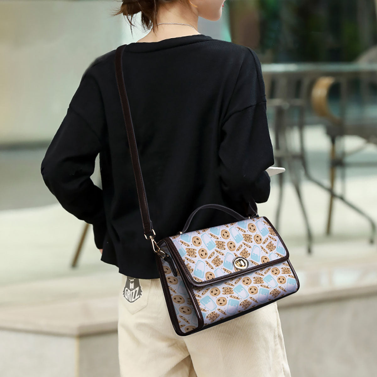 Cookies And Milk Print Pattern Women's Satchel Bag - Image 3