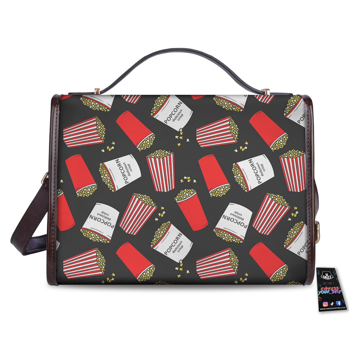 Popcorn Box Print Pattern Women's Satchel Bag - Image 2