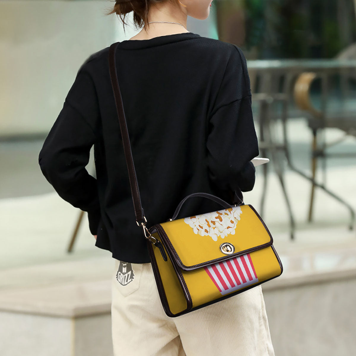 Popcorn Print Women's Satchel Bag - Image 3