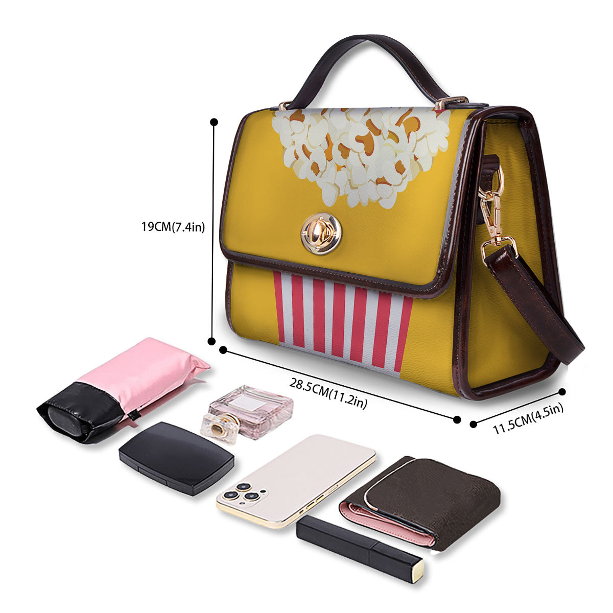 Popcorn Print Women's Satchel Bag - Image 4
