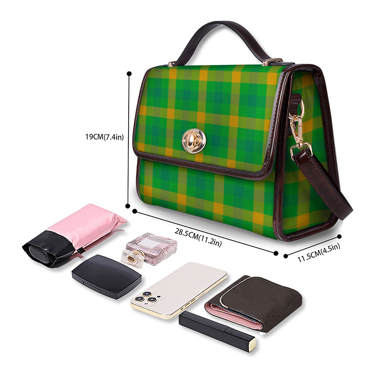 Check Irish Buffalo Print Pattern Women's Satchel Bag - Image 4