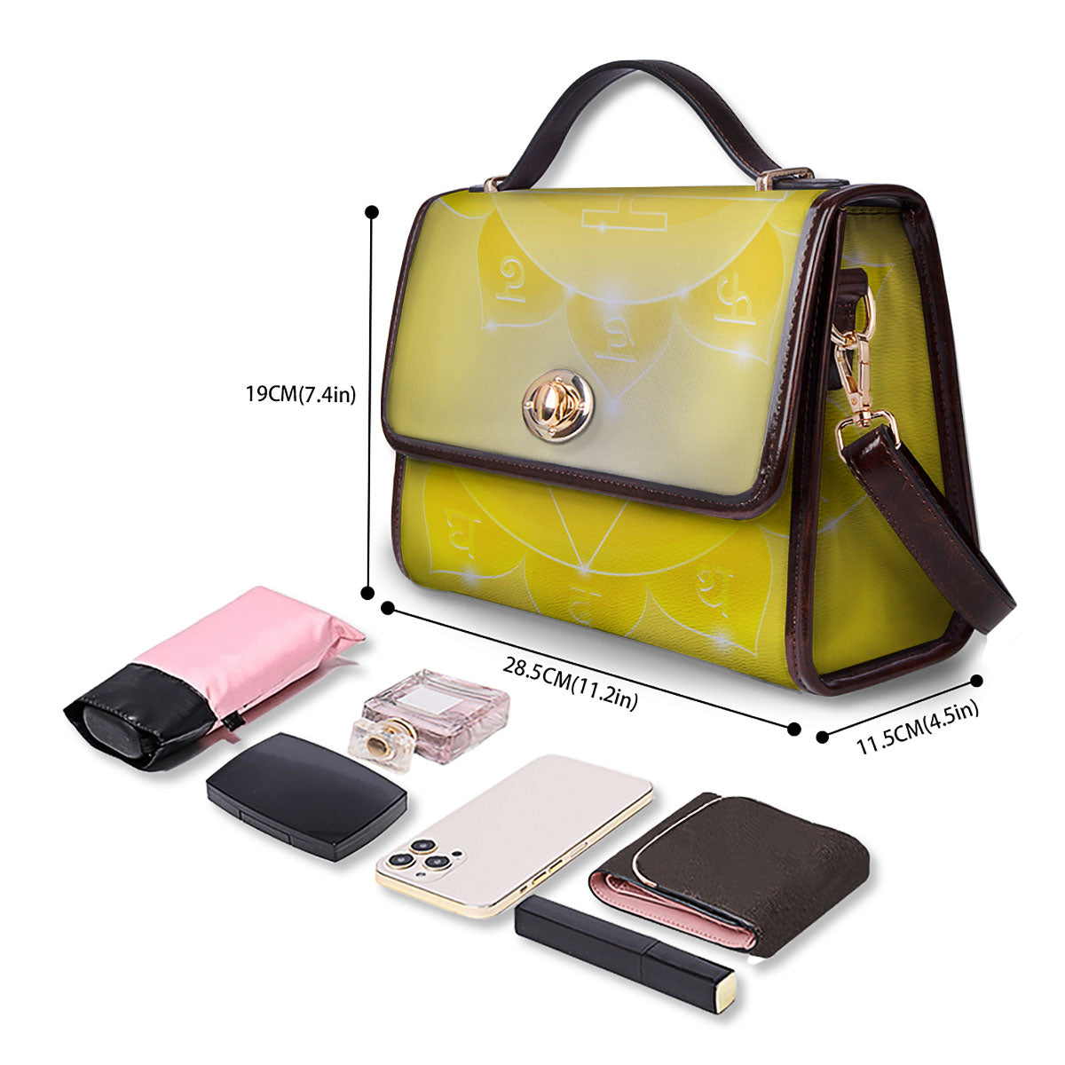 Chakra Manipura Spiritual Print Women's Satchel Bag - Image 4