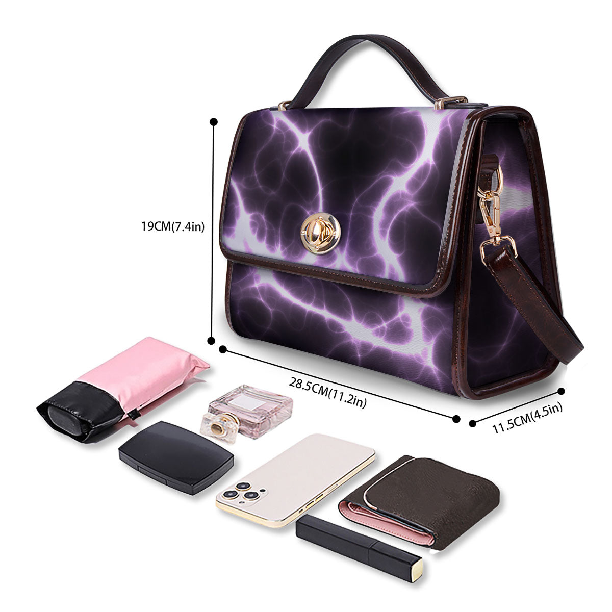 Chain Lightning Print Women's Satchel Bag - Image 4