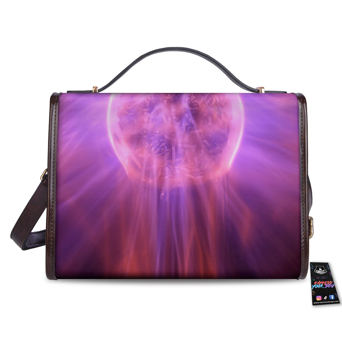 Plasma Ball Purple Print Women's Satchel Bag - Image 2