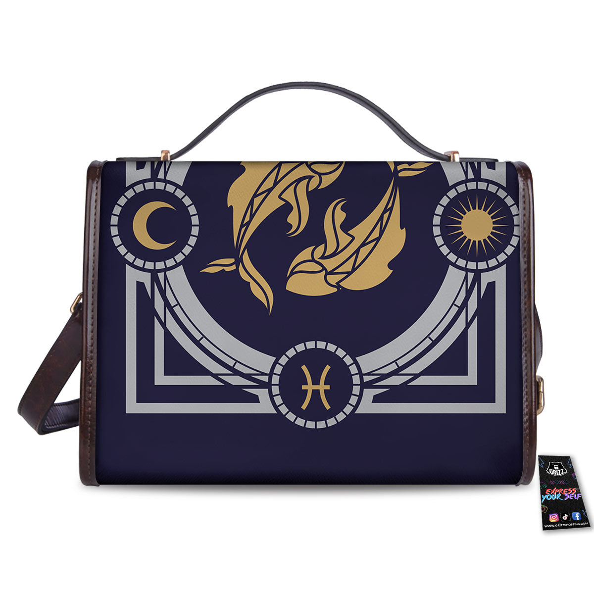 Pisces Sign Horoscope Print Women's Satchel Bag - Image 2