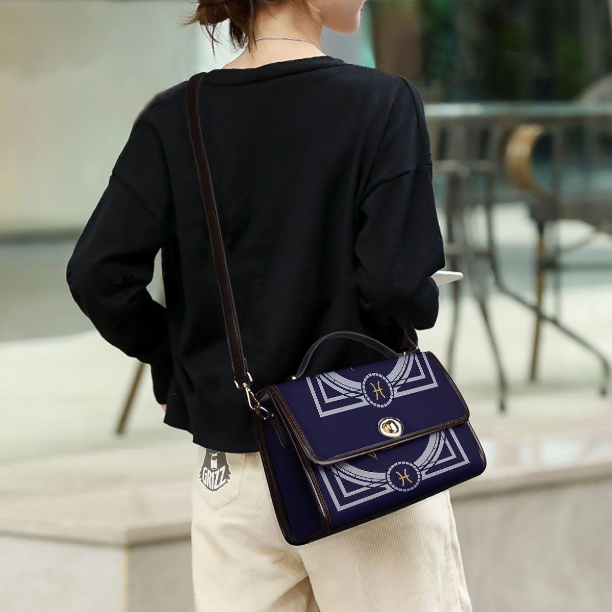 Pisces Sign Horoscope Print Women's Satchel Bag - Image 3