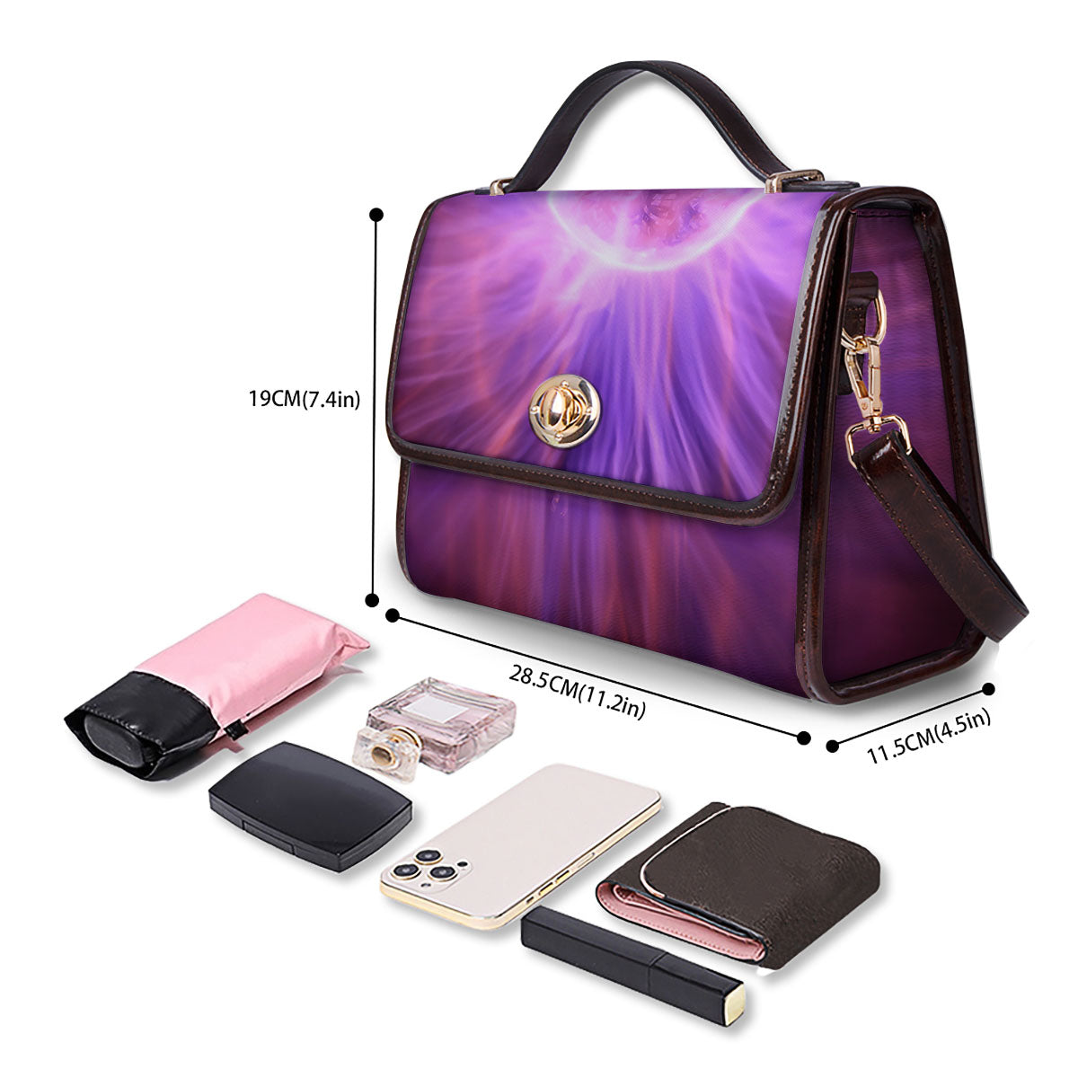 Plasma Ball Purple Print Women's Satchel Bag - Image 4