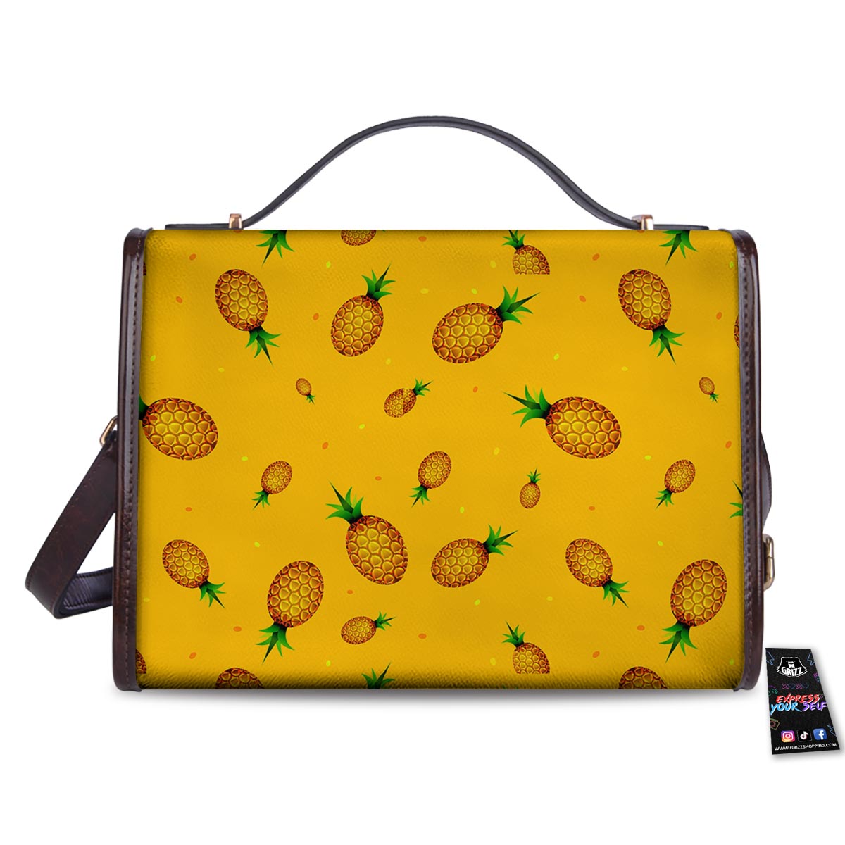 Pineapple Sand Beach Print Pattern Women's Satchel Bag - Image 2
