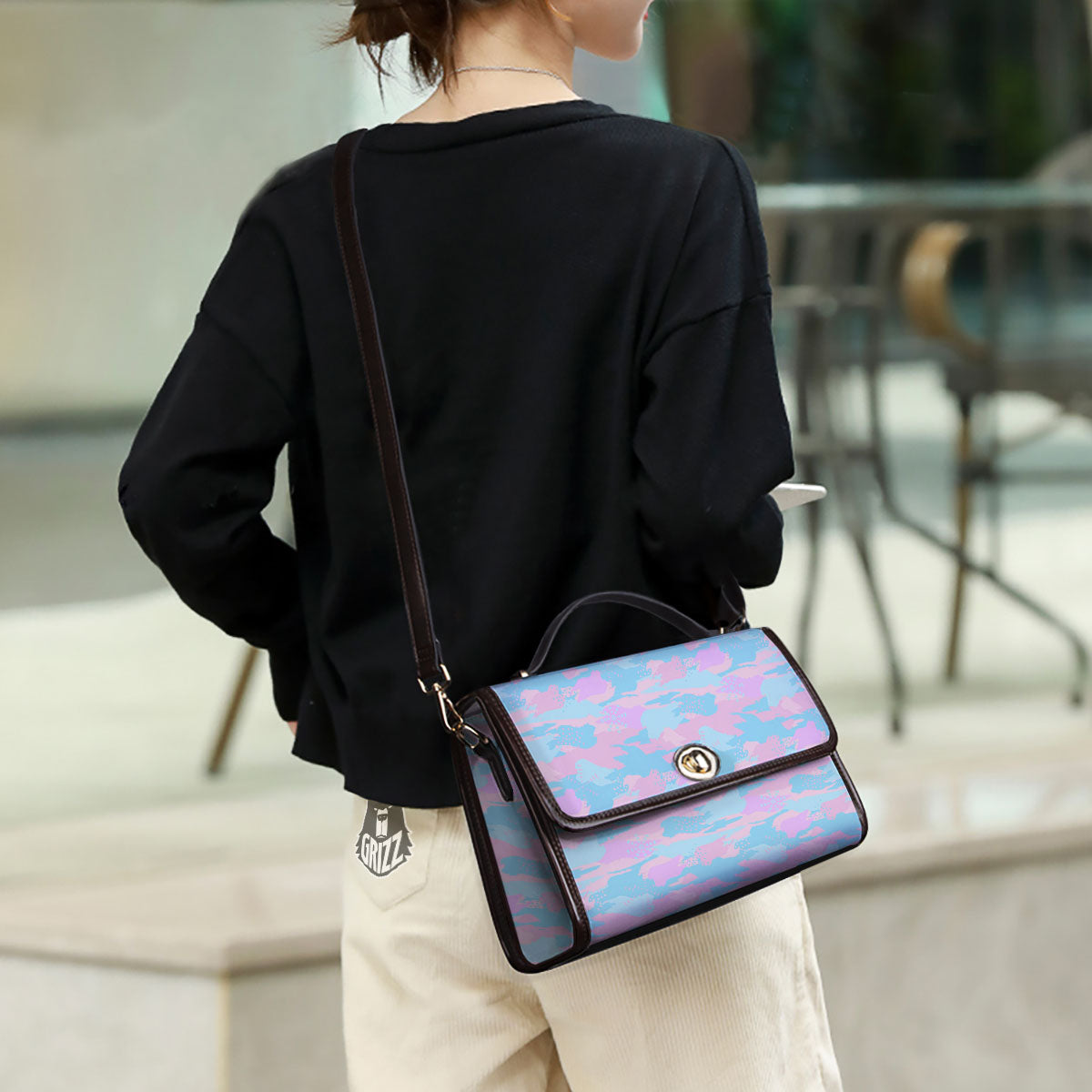 Camouflage Pastel Print Women's Satchel Bag - Image 3