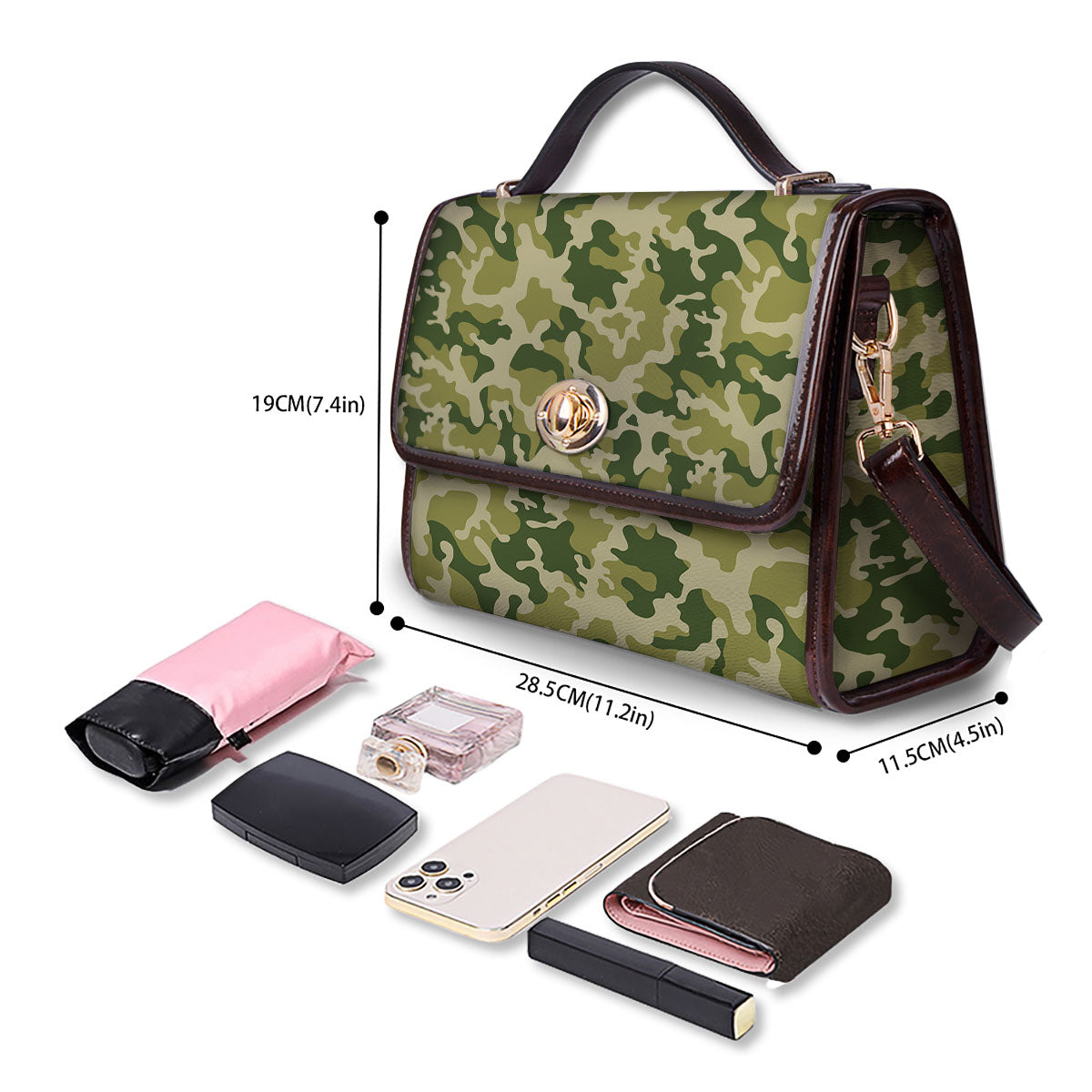 Camouflage Military Print Women's Satchel Bag - Image 4