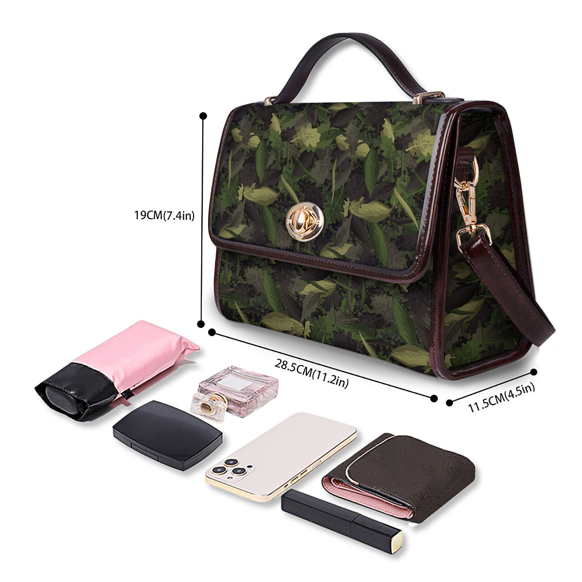 Camouflage Hunting Oak Tree Print Women's Satchel Bag - Image 4