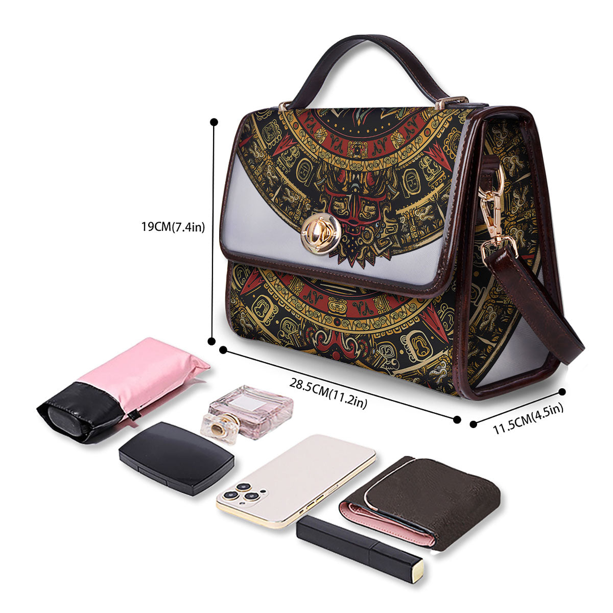 Calendar Mayan Print Women's Satchel Bag - Image 4