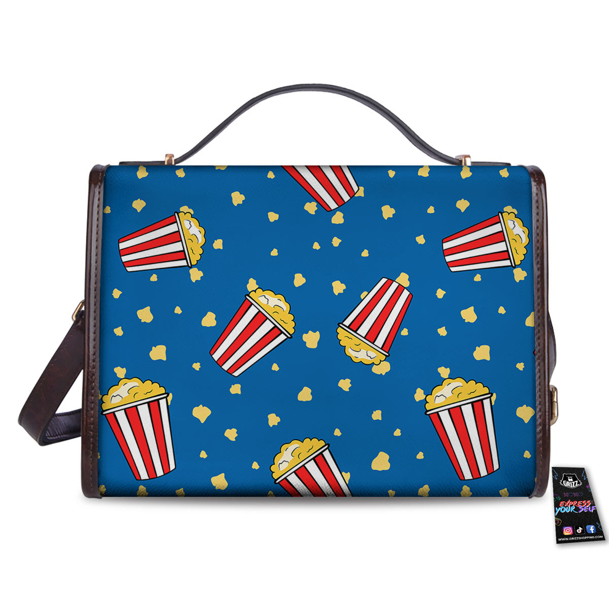 Pattern Popcorn Print Women's Satchel Bag - Image 2