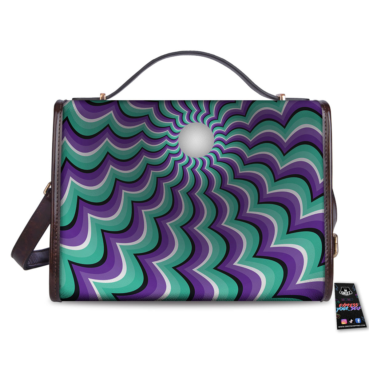 Optical Illusion Splashing Colors Moving Women's Satchel Bag - Image 2