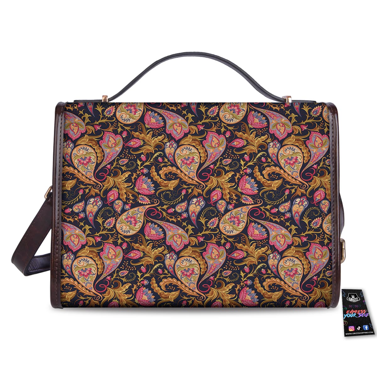 Paisley Indian Retro Print Pattern Women's Satchel Bag - Image 2