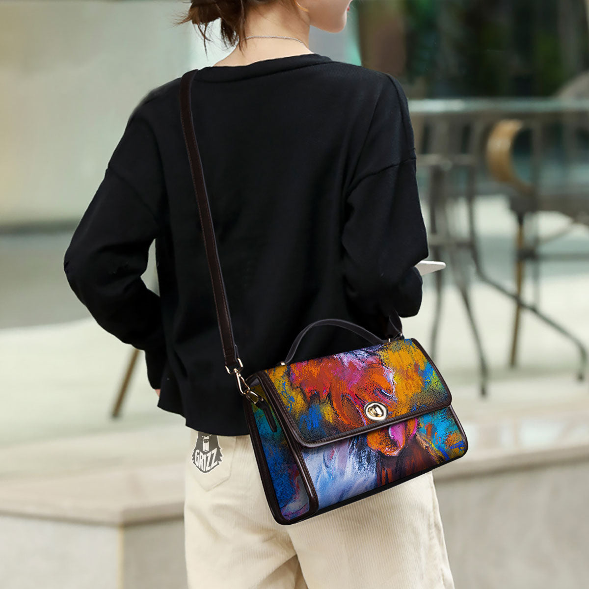 Painting Rooster Print Women's Satchel Bag - Image 3