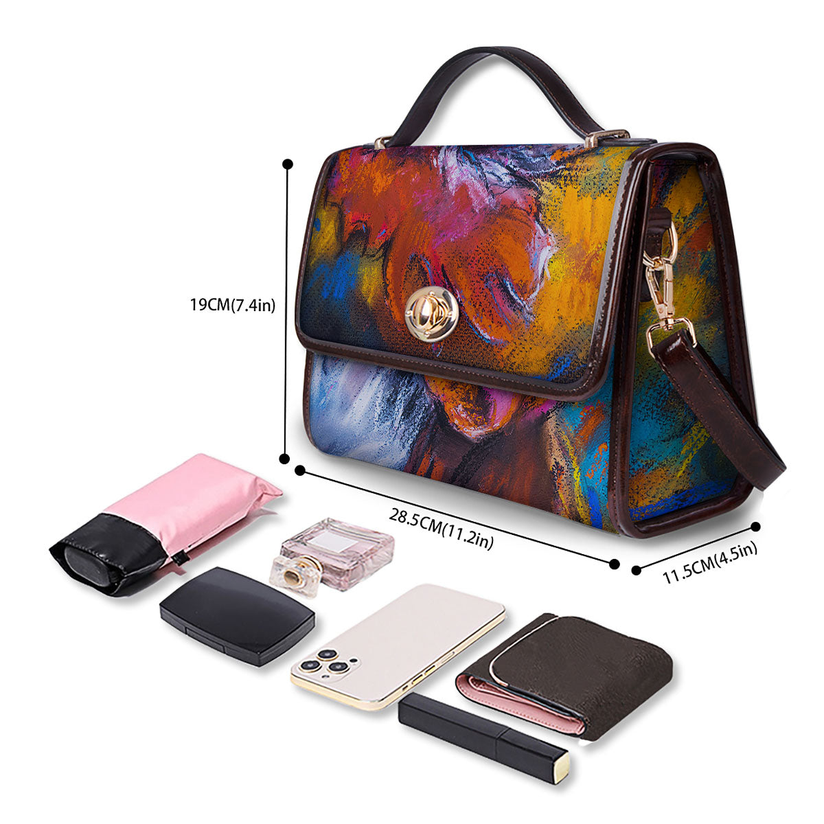 Painting Rooster Print Women's Satchel Bag - Image 4