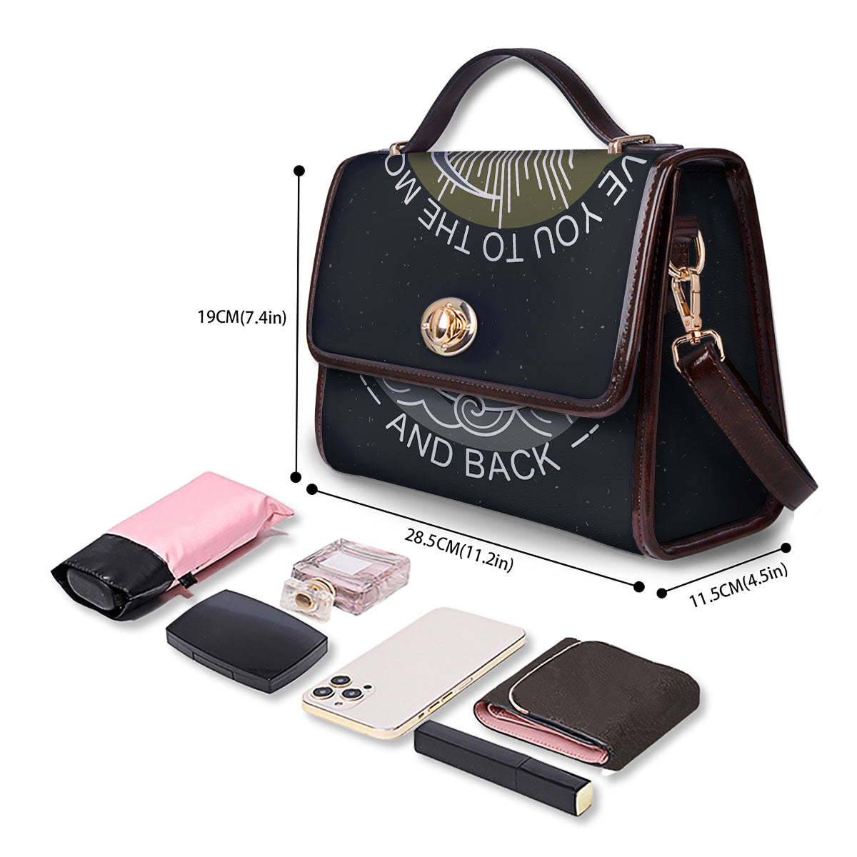 Owl Spiritual With Moon And Sun Print Women's Satchel Bag - Image 4