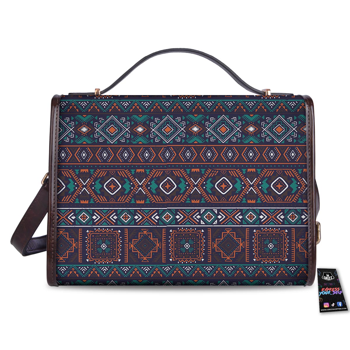Navajo Retro Tribal Print Pattern Women's Satchel Bag - Image 2